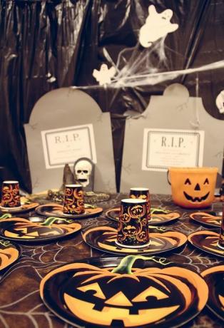 décor de table halloween